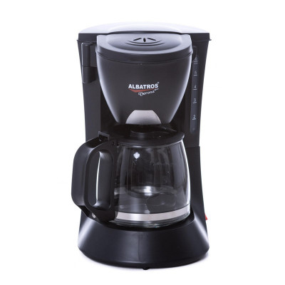 Filtru cafea Albatros Verona, 600 W, cana sticla 0.6 l, maner ergonomic, Negru foto