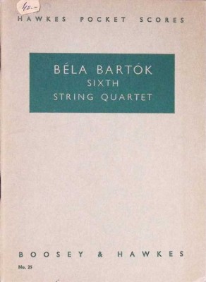 SIXTH STRING QUARTET (PARTITURA MUZICALA)-BELA BARTOK-349693 foto