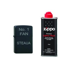 Bricheta Neagra Gravata No.1 FAN Steaua si Lichid Zippo