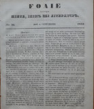 Foaia pentru minte , inima si literatura , nr. 36 , 1851 , Brasov , Muresanu