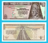 Guatemala (p#72) 0.50 Quetzal 1992 UNC 'Tecun Uman' serie: A4419217C; (ROG CITITI DETALIILE!)