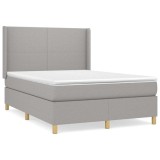 Cumpara ieftin Pat continental, gri deschis, 140x200 cm, material textil