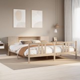 Cumpara ieftin Pat cu bibliotecă fără saltea, 180x200 cm, lemn masiv de pin