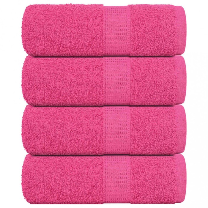vidaXL Prosoape pentru oaspeți 4 buc Roz 30x50 cm 360 g/m&sup2; 100% bumbac
