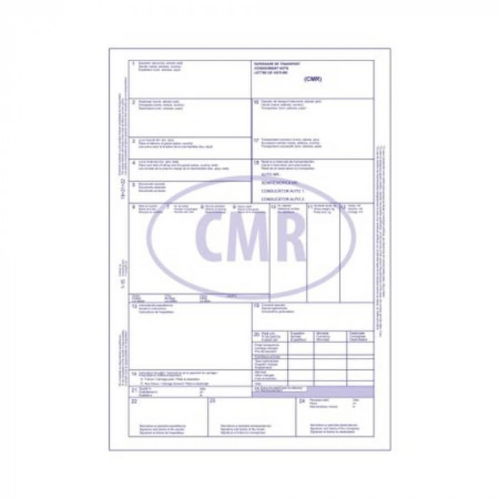 CMR-uri Personalizate A4 in 4 Exemplare, 50 Seturi/Carnet, Tipar 1+0, Formulare Tipizate Autocopiative, CMR Personalizat, Tipizate Personalizate, Form