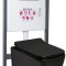 Set rezervor WC Tinos BL Pacific Black, montat pe perete