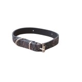 Zgarda Piele Naturala Caini Mici, Imprimeu Sarpe, 35cm, Ajustabila 22-30cm, Handmade