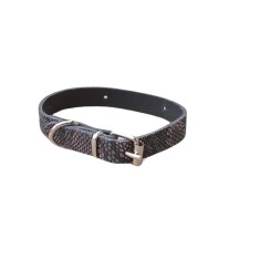 Zgarda cu imprimeu sarpe, piele naturala, pentru caini mici, 35 x 1,5 cm