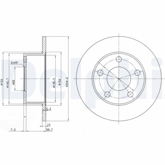 DELPHI BG2746 Disc frana