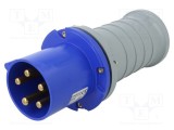 Conector alimentare AC trifazate AMPHENOL IP&amp;S 63A 250V mufă tată 5 pini IP44
