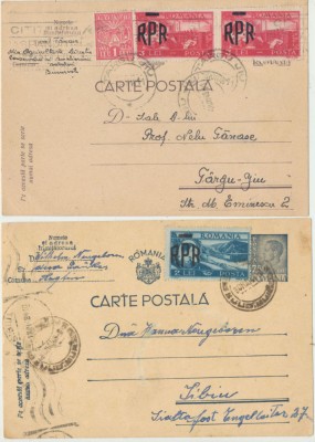 ROMANIA 1948 doua intreguri postale cu francaturi RPR / Mihai I interesante foto