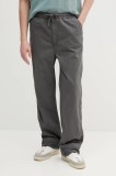 Alpha Industries pantaloni de bumbac Basic Cotton Pants barbati, culoarea gri, drept, 156214