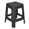 Taburet Plastic, Model Rattan, Picioare Unite, Culoare Negru, Dimensiuni 36.5x36.5x46cm