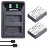 Set 2 Acumulatori LP-E10 + Incarcator Dublu Canon 1100D 1200D 1300D 2000D 3000D 4000D Rebel T3 T5 T6, 1500mAh