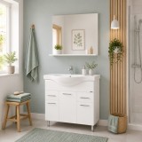 Set Baza, lavoar baie GN1531 si oglinda GN0551 - 80 cm