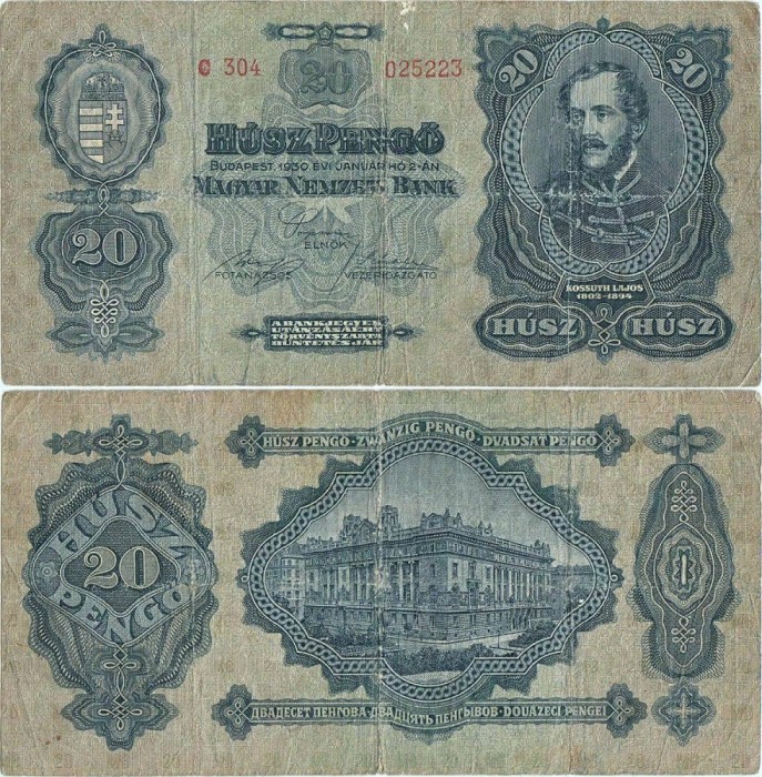 1930 ( 2 I ) , 20 pengő ( P-97 ) - Ungaria