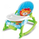 Balansoar Copii 2 in 1 Lion cu Vibratii, Scaun Masa, Copertina, Centuri Siguranta, 0-36 Luni, Max 18kg