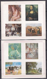 DB1 Bhutan Pictura RELIEF carton gofrat Renoir Cezanne da Vinci van Gogh 2SS MNH, Nestampilat