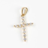 Pandantiv placat cu aur 14 k cruce cu pietre zirconice