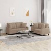 VidaXL Set de canapele cu perne, 2 piese, cappuccino, piele ecologică