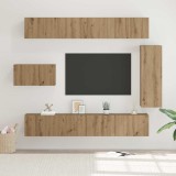vidaXL Set comodă TV cu raft Altele 8 pcs stejar artizanal 30.5 x 30 x 90 cm