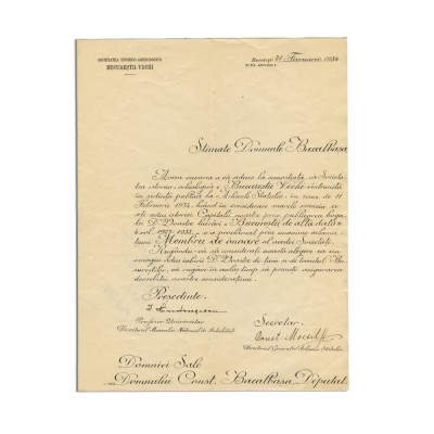 Ioan Andrieșescu, scrisoare pentru Constantin Bacalbașa, 1934 foto