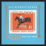 Set 8 timbre + bloc filatelic Mongolia 1968 &ndash; Jocurile Olimpice Mexico 1968 -A62