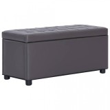 Taburet de depozitare, gri, 87,5 cm, piele artificială, vidaXL