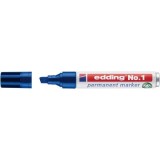 Marker permanent Edding No. 1, corp aluminiu, varf tesit, 1-5 mm, verde