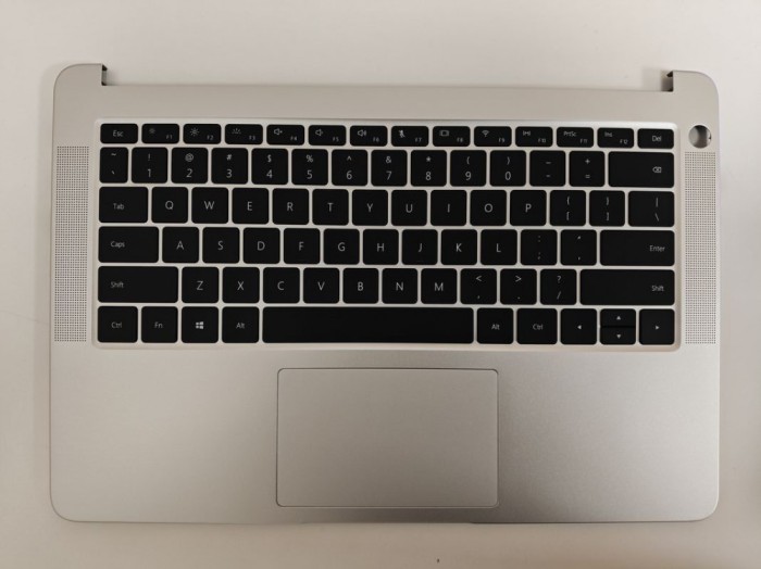 Carcasa superioara cu tastatura palmrest, Huawei, MagicBook Honor 14 KPR-W19, KPL-W00, VLT-W50, KPRC-W10L, KPRL-W10, iluminata, argintie, layout US