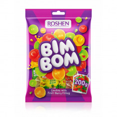 Bomboane cu Umplutura de Fructe Roshen Bim-Bom, 200g, Diverse Arome, Bomboane Roshen, Bomboane cu Umplutura, Bomboane cu Aroma, Bomboane cu Fructe, Ro