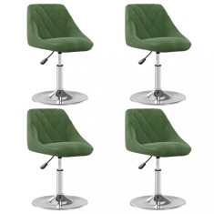 vidaXL Scaune de bucătărie pivotante, 4 buc., verde &icirc;nchis, catifea