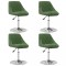 vidaXL Scaune de bucătărie pivotante, 4 buc., verde &icirc;nchis, catifea 3088761