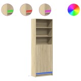 Cumpara ieftin Dulap inalt cu LED stejar sonoma 69x32,5x200 cm lemn prelucrat