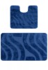 Set 2 Covorase Baie Model Symphony 2582, Marimi 50 x 80 40 x 50 cm, Albastru, Antialergic, Polipropilena