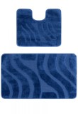 Set 2 Covorase Baie Model Symphony 2582, Marimi 50 x 80 40 x 50 cm, Albastru, Antialergic, Polipropilena