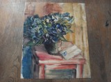 Miron Constantinescu (1917 - 1974) ACUARELA- FLORI, Natura statica, Realism