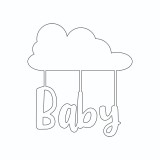 Cumpara ieftin Sticker decorativ, Baby, Negru, 65 cm, 8537ST-1, Oem