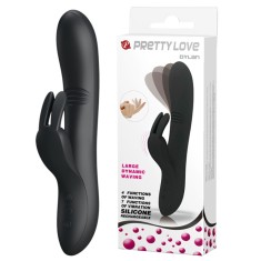Vibrator Pretty Love Dylan, 7+4 Moduri Stimulatoare, Silicon, USB, Negru, 21 cm