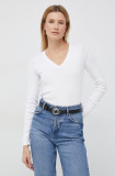 Cumpara ieftin United Colors of Benetton pulover de bumbac femei, culoarea alb, light