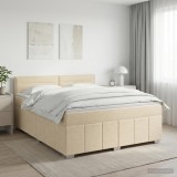 Cumpara ieftin Pat boxspring cu saltea cu headboard Crem 160 x 200 cm Tesatura
