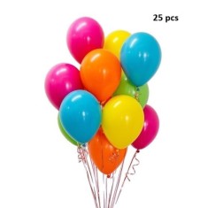 Set 25 Baloane din Latex, Flippy Metalizate, Model Party, 30 cm, Multicolore, 2.8 g foto