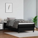 VidaXL Saltea de pat cu arcuri, negru, 80x200x20 cm, piele ecologică