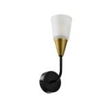 Cumpara ieftin Aplică Klausen Storm AP1, Stil Clasic, Metal și Sticlă, Alb/Auriu/Negru, 27x11x8 cm, 1xE14, 9W, Ideală pentru Living, Hol sau Dormitor, Elegantă