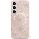Husa pentru Samsung Galaxy S25 Ultra - Guess IML Peony On 4G Background MagSafe (GUHMS25LH4PYEEP) - Pink