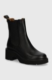 Camper ghete chelsea de piele Milah femei, culoarea negru, cu toc plat, K400575-016