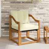 vidaXL Sofa cu Brațe Lemn solid de Acacia și Textilene Natural și Crem 3436306