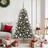 vidaXL Brad de Crăciun with Decorative String Lights Verde 150 cm PVC