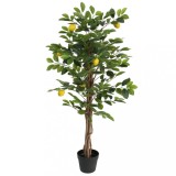 Lăm&acirc;i artificial cu 3 trunchiuri, verde, 120 cm, PP