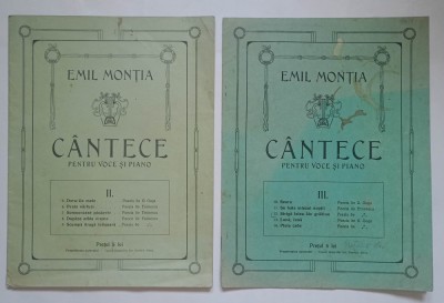Emil Montia LOT 2 partituri Cantece pentru voce si piano, perioada interbelica foto